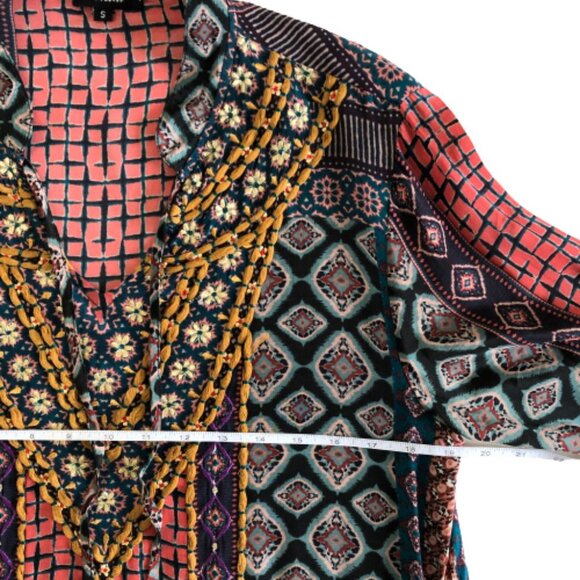 NWOT TOLANI Rory Mixed-Print with Embroidery Flounce-Hem Tunic Dress - Picture 16 of 16